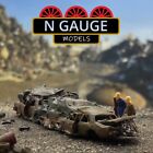 Painted - 1 148  N Scale Gauge Scrap Yard Junk Pile  landfill Car Waste 1 160 