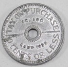 C1935 State Of Washington Sales Tax Commission Token On 10 Cent Or Less Purchase
