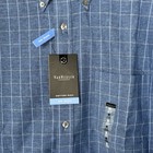 Van Heusen Dress Shirt Men Medium  15-15 5  Long Sleeve Blue Plaid No Iron Nwt