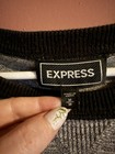 Express Men s Heathered Gray black Knit Raglan Crewneck Pullover Sweater M