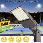 150w Led Shoebox Light Dusk To Dawn Outdoor Parking Lot Pole Fixture 22500 Lumen
