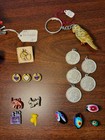 Vintage Assorted Charm Pin Collectibles Lot     Pins  Charms  Miniatures   More