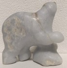 Artisan Hand Carved Opaque Calcite Alabaster  polar Bear In The Rough  Carving