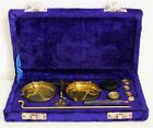 Vintage Brass Pocket Jeweler   s   Balance Scale Complete Weight