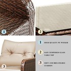 5 Pcs Rattan Wicker Furniture Set Sofa Ottoman W  Cushions Patio Garden Yard New
