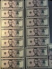 Uncirculated  5 Us Federal Reserve Sequential Star Notes Collection Lot
