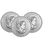 Lot Of 3 - 2020  5 Silver Canadian Maple Leaf 1 Oz Brilliant Uncirculated