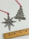 Avon Christmas Ornament Pewter Lot Of 2  Starry Night 2021 And Peace Tree 2023