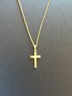 Rare Shreve Crump   Lowe 18k Solid Gold Cross Pendant W 15  Chain Ships Fast 