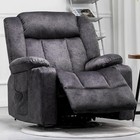  Recliner Chair 360   Swivel Rocker Glider Recliners With Cup Holders  Grey