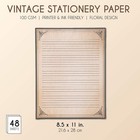 48 Sheets Vintage Lined Paper With Antique Border For Writing Letters  8 5 X 11 