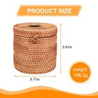 Rattan Tissue Box Toilet  Cover Wicker Decorative Holders With Lid For6538