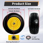 2pc Premium 16x6 5-8 Flat Free Front Tire And Wheel With 1  Bearing And 3 4  Bea