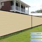 12ft Fence Privacy Screen Sand Heavy Duty Shade Mesh Cover Garden W  Zip