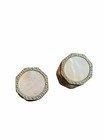 Deco Silvertone Mother Of Pearl Snap Link Cufflinks Patent 1921