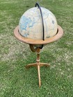 Vintage Rand Mcnally Terrestrial 12  World Floor Globe Solid Wood Stand Base Usa