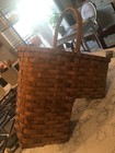 Vintage Woven Step Stair Basket With Handle Preowned