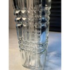 Vintage Clear Glass Liquor Decanter Geometric Diamond Cut Pattern Wine Bottle