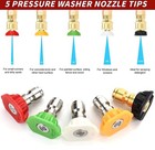 1 4  5pcs Pressure Washer Spray Tips Nozzles High Power Kit Quick Connect Set Us