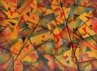Abstract Expressionist Acrylic Painting Mid Century Modern Abstraction Vintage