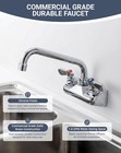 Restaurant Grade 4  Wall Mount Faucet - 6  Swivel Spout Commercial Kitchen Brass