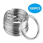 100x New Key Rings 1 Inch Metal Keychain Flat Rings Split Keyring Accessories