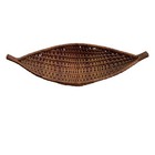 Madeira Basket Vintage Woven Handcrafted Canoe Shape Rustic Farmhouse Home Decor