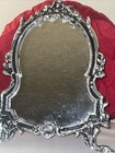 Vtg Ornate Silver Metal Vanity Mirror Table Top Wood Easel Victorian Style 13 