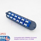2pcs Fiber Optical Adapter Panel 12 Lc Duplex Sm Compatible Corning Cch-cp24-a9