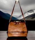 Spain Vintage Yancci Leather Luggage    weekender    Doctor Bag W key-free Shipping