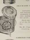 1922 Print Advertising Vintage Lawco Galvanized Steel Ware Cans Pails Ad