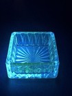 Lot Of 3 Vintage  Manganese  Square Salt Cellar Dip Dish Set 365nm Glows Nice  
