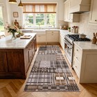 Washable Runner Rug 2x6  Non-slip Plaid Carpet  Caramel Brown