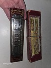 Nice Large Antique German Tremolo M hohner  147 Marine Band Harmonica In Box