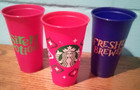 Starbucks Lot Of 3 Coffee Tumbler Reusable Plastic Cups Grande 16oz Travel To Go