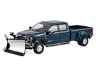 2022 Ford F-450 Dually Pickup W snowplow Blue 1 64 Diecast By Greenlight 46170 F