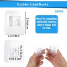 50pcs Double Sided Adhesive Wall Hooks Transparent Blue  Blue