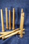 Lot Of 10 Vintage  Wooden Textile Quill Bobbins  Spools