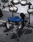 Donner Heavy Duty Drum Throne Motorcycle Style Drum Stool Blue Velvet Surface