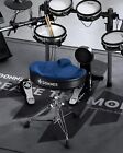 Donner Heavy Duty Drum Throne Motorcycle Style Drum Stool Velvet Surface Blue