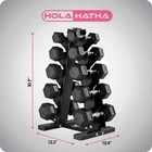 10  15  25  30   35 Lb Hexagonal Dumbbell Weight Set W  Rack  Black