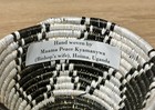 Hand Woven Black   White Basket W Lid  Uganda  Made By Bishop   s Wife