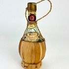 Vintage 1966 Melini Chianti Fiasco Straw Pint Empty Bottle Italy Handle Hanging