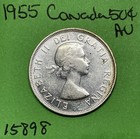 1955 Canada          50 Cents Canadian Silver Half Dollar  George Vi Au
