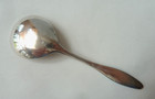 Frigast Denmark Sterling Silver Bouillon Spoon  Blue Enamel Handle