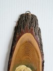 Vintage Hand Painted Live Edge Wood Slab Wall Hanging Plaque Art Boy W  Flowers