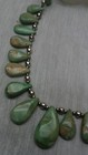 Nice Vintage Native American Navajo  Sterling Green Turquoise Drop Necklace 