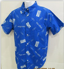 The Office Button Front Woven Short Sleeve Shirt Royal Blue Dunder Mifflin Paper