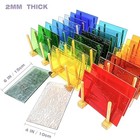 26 Sheets Stained Glass Variety Pack - 6x4  Transparent Mosaic Glass For Diy Cra
