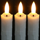 6pcs Flameless Flickering Electric Led Taper Candles Lights With Timer Remote